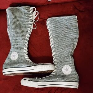 Rare Converse Woven Knee Hi Zip Up Sneakers W10 / M8